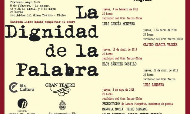 Frutos del Tiempo organiza en Elche ciclo literario para dignificar la palabra