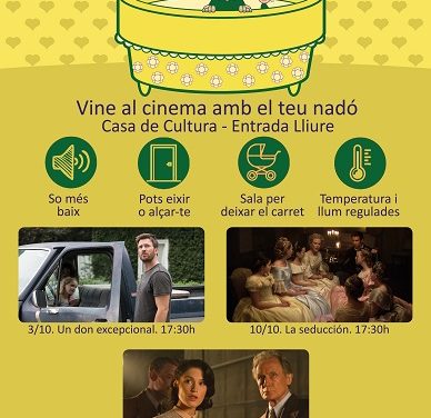 La regidoria de Cultura de Sant Joan i la UA reprenen la “Sessió Teta”, sessions de cinema per a mares lactants i pares sensibles