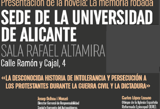 Andrés Rodríguez presenta la seua novel·la «La memoria robada» en la Seu Ciutat d’Alacant