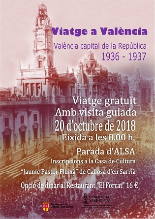 Viatge gratuït per la València de la República des de Callosa d’en Sarrià