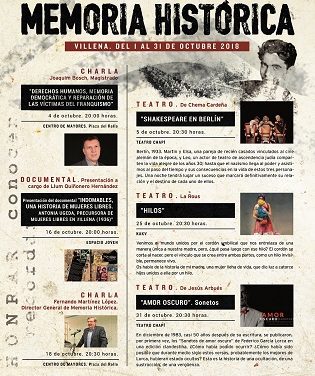 Charlas, teatro y un documental en las Jornadas de Aproximación a la Memoria Histórica de Villena