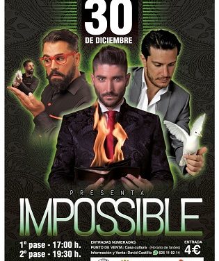 La concejalía de juventud de Finestrat organiza el espectáculo de Magia “Impossible” para el domingo 30 de diciembre