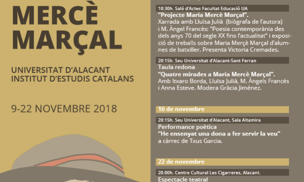 La Universitat d’Alacant i l’Institut d’Estudis Catalans fan un homenatge a Maria Mercè Marçal