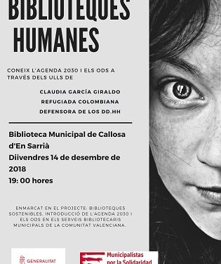 La Biblioteca l’Espill de Callosa d’en Sarrià acull divendres que ve una trobada amb “Llibres humans” sobre els Objectius de Desenvolupament Sostenible