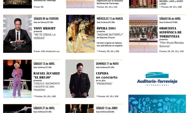 Luis Piedrahita, Josema Yuste, Rafael Álvarez «El Brujo” y Cepeda protagonizan la nueva temporada del Auditorio de Torrevieja