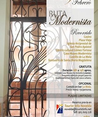 Turismo de Novelda ofrece una nueva Ruta Modernista el 9 de febrero