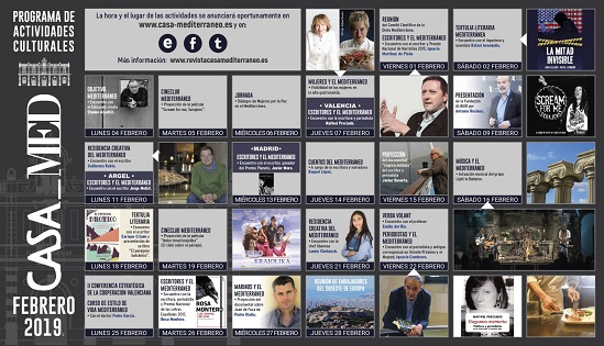 La gastronomía, la literatura y la fotografía protagonizan la programación de febrero en Casa Mediterráneo