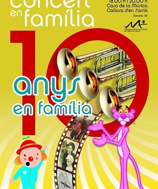 La AAM celebra el próximo 16 de febrero el décimo aniversario de su Concierto en Familia en Callosa d’en Sarrià