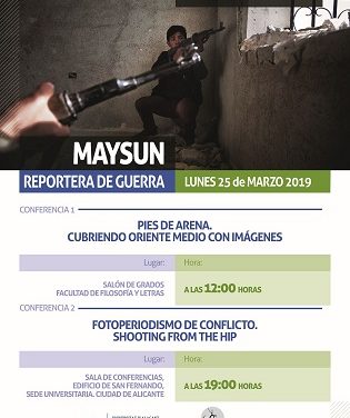 La reportera de guerra y fotoperiodista Maysun ofrece dos conferencias en la Universidad de Alicante el próximo lunes