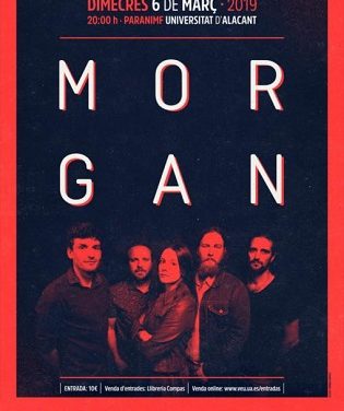 Concierto de Morgan hoy en el Paraninfo de la Universidad de Alicante