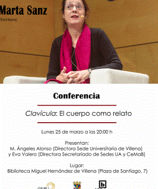 La escritora Marta Sanz imparte una conferencia en la Sede Universitaria de Villena de la mano del CeMaB