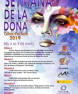Callosa d’en Sarrià celebra la Semana de la Mujer del 4 al 9 de marzo con diversas actividades