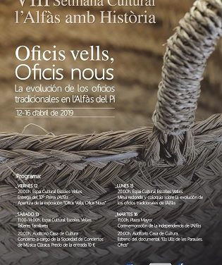 La VIII Semana Cultural l’Alfàs amb Història analizará la evolución de los oficios tradicionales