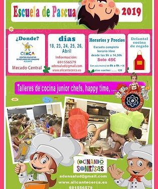 L’Ajuntament d’Alacant ofereix per a xiquets i xiquetes l’Escola de Pasqua ‘Cuinant somriures’ aquesta Setmana Santa a CERCA