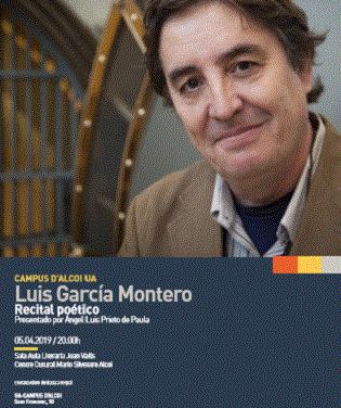 El poeta Luis García Montero ofrece un recital poético en el Campus de Alcoy de la UA