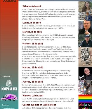 Xàbia organiza encuentros literarios con el escritor Javier Reverte y el poeta Antonio Hernández dentro de los actos por el Día del Libro