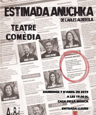 La Casa de la Música de Callosa d’en Sarrià acoge este domingo la obra de teatro ‘Estimada Anuchka’