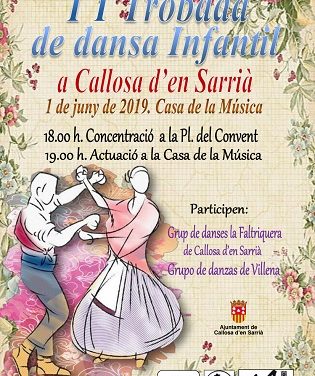 Callosa d’en Sarrià acoge el próximo 1 de junio la II Trobada de Dansa Infantil