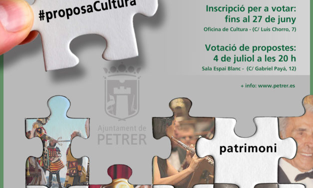 Petrer destinarà fins a 4.500 € per a finançar les propostes culturals que proposen els col·lectius i veïns de la localitat