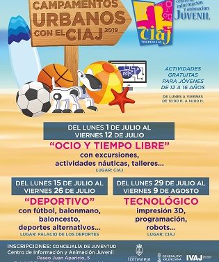 Abierto el plazo de inscripción para los Campamentos Urbanos Juveniles