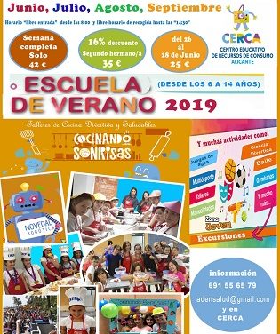 L’Ajuntament d’Alacant obri la inscripció per a participar en l’Escola d’Estiu ‘Cocinando Sonrisas’