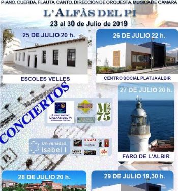 L’Alfàs acoge del 25 al 29 de julio cinco conciertos gratuitos con motivo del curso internacional de música