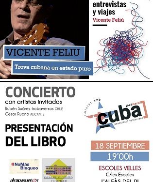 El trobador cubà Vicente Feliu oferirà un concert aquest dimecres a l’Alfàs del Pi