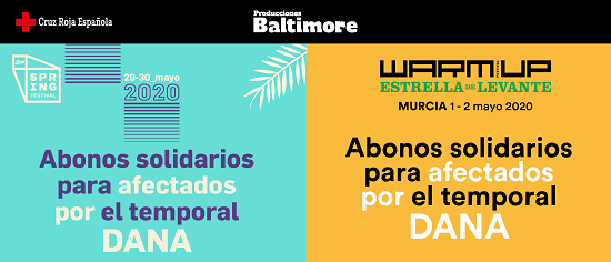 Producciones Baltimore se solidariza con los afectados por la DANA y pone a la venta abonos solidarios para WARM UP y Spring Festival