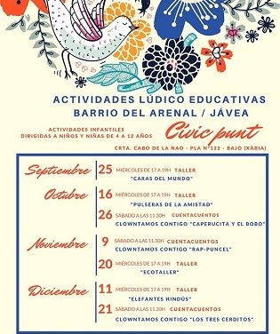 El Civic Punt del Arenal de Xàbia inicia el curso cargado de actividades