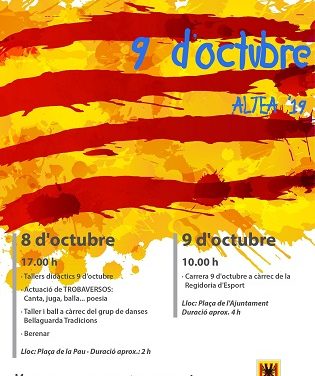 La tradicional cursa, danses, música i poesia centren les activitats del 9 d’Octubre a Altea