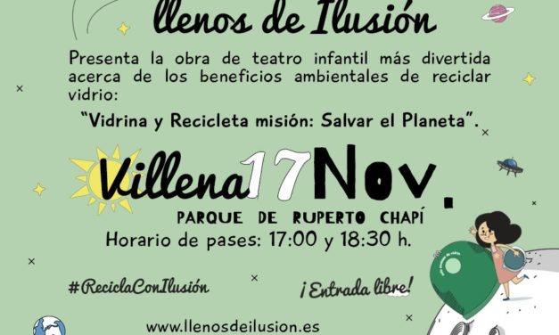 Ecovidrio organiza en Villena el teatro al aire libre “Llenos de ilusión”