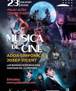 ADDA·Simfònica interpretará las bandas sonoras más famosas de la historia en el concierto “Música de cine” en Palau Altea