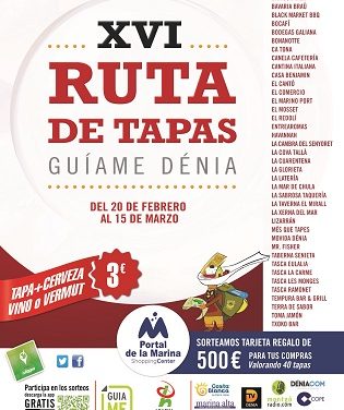 Dénia celebra una nueva Ruta de Tapas del 20 de febrero al 15 de marzo
