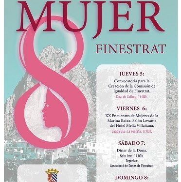 Finestrat celebra la “Setmana de la Dona” para conmemorar el Día Internacional de la Mujer
