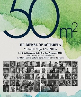 Clausura de la III Bienal de Acuarela 50 m2 en La Nucía, primer municipio que recibió esta gran exposición