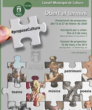 Convocada la séptima edición de Proposa Cultura para decidir, desde la participación de vecinos y colectivos, acciones en el ámbito de la cultura