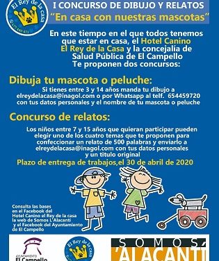El hotel canino “El Rey de la Casa” y la Concejalía de Salud Pública de El Campello convocan un concurso de dibujos y relatos infantiles sobre las mascotas