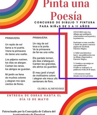 Finestrat promueve la introducción de los más pequeños a la poesía y la creación artística con el concurso infantil de dibujo y pintura “Pinta tu poesía”