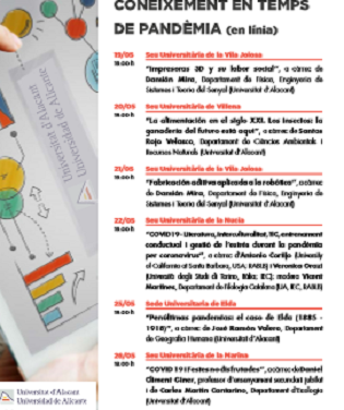 La Universidad de Alicante lanza el ciclo «Diálogos en el territorio. Conocimiento en tiempos de pandemia»