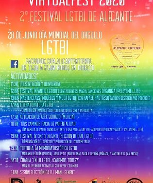 “Alicante Entiende» celebra este 28j el mayor Orgullo LGTBI virtual de su historia