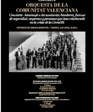 El Ayuntamiento de Elche rinde homenaje a los héroes que han luchado contra  la pandemia con un concierto de la  Orquestra de la Comunitat Valenciana