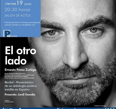 Ernesto Pérez Zúñiga, Premio Nacional Cultura Viva 2019, presenta en la Casa de Cultura de Villena su antología “El otro lado”