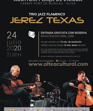 Cultura d’Altea presenta el concert de jazz flamenc que oferirà Jerez Texas