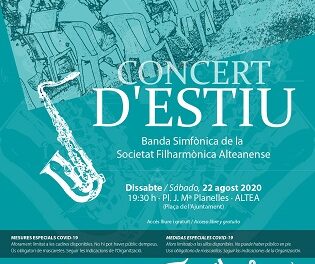 La Sociedad Filarmónica Alteanense celebra este año su concierto de verano en la Plaza del Ayuntamiento de Altea