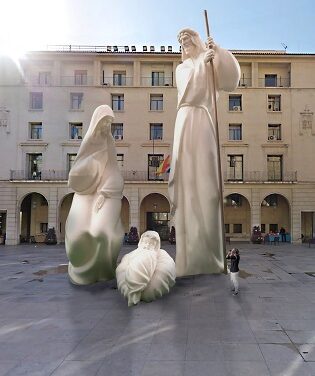 L’estil del Betlem Monumental d’Alacant es basa en el Modernisme alacantí de principis del segle XX i presa com a referent als escultors Vicente i Daniel Bañuls