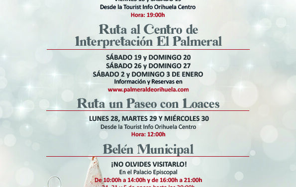 Turismo programa rutas para dar a conocer sus palacios, la figura de Loaces y el Palmeral de Orihuela
