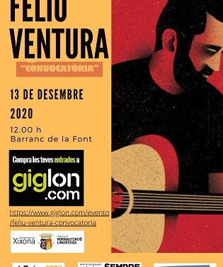 Concert de Feliu Ventura a Xixona aquest diumenge