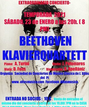 Beethoven Klavierquartett ofrecerá este fin de semana dos conciertos en l’Alfàs