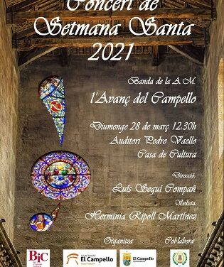 La concejalía de Fiestas y Tradiciones de El Campello programa un concierto de Semana Santa para el domingo 28 de marzo