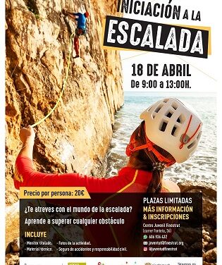 La concejalía de juventud de Finestrat organiza un curso de iniciación a la escalada este domingo 18 de abril